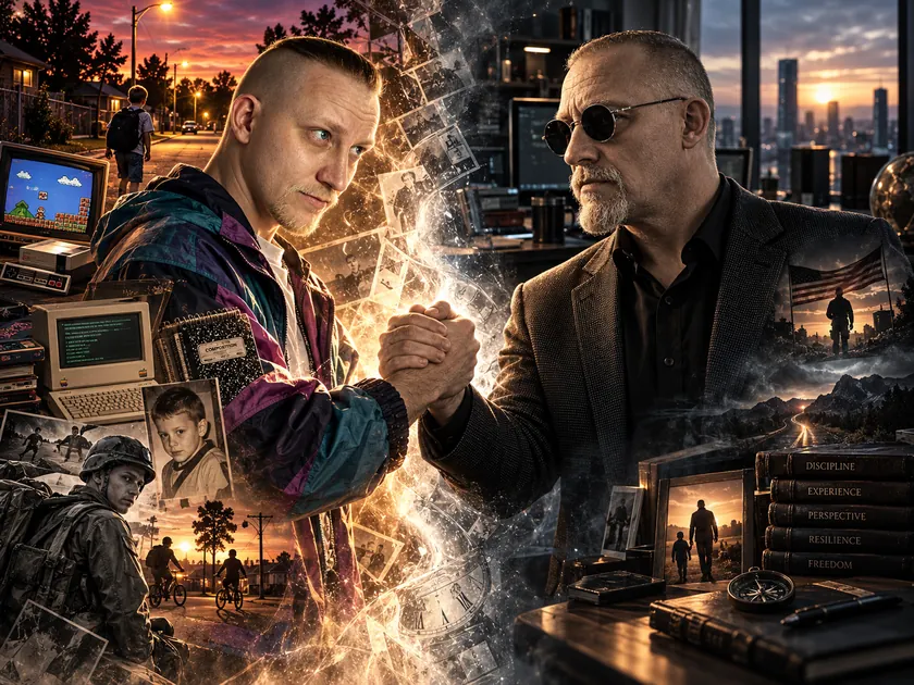 Younger and present-day DJSweetMixxx joining hands across time