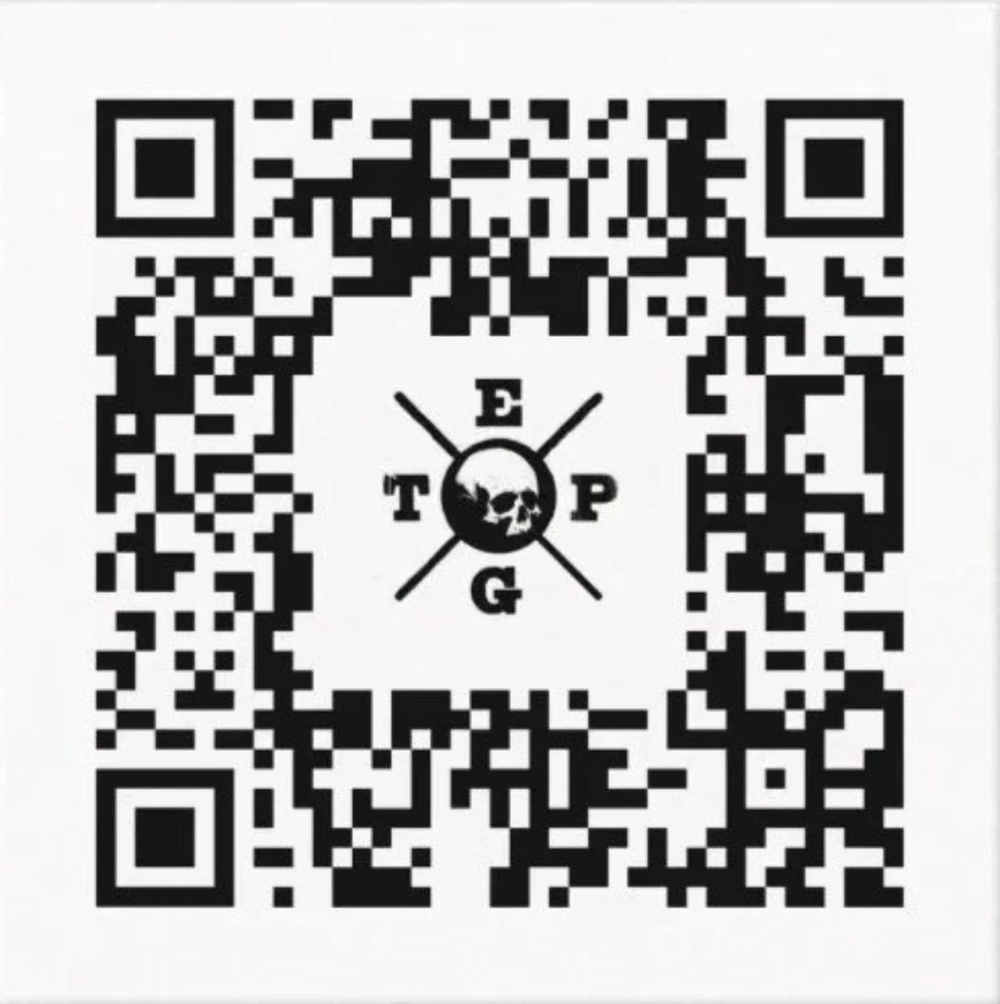 El Paso Ghost Tours QR code with the original EPGT emblem